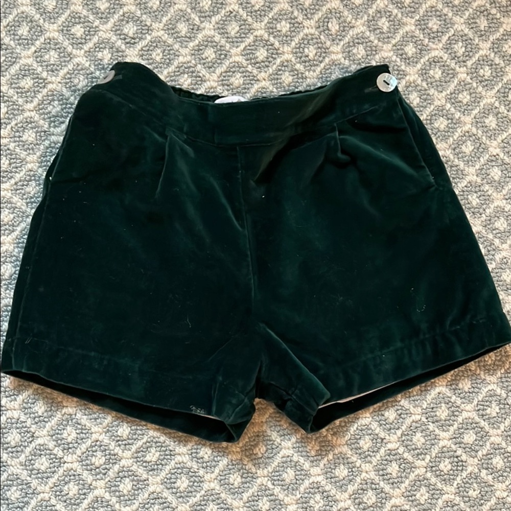 Velvet Dark Green Shorts